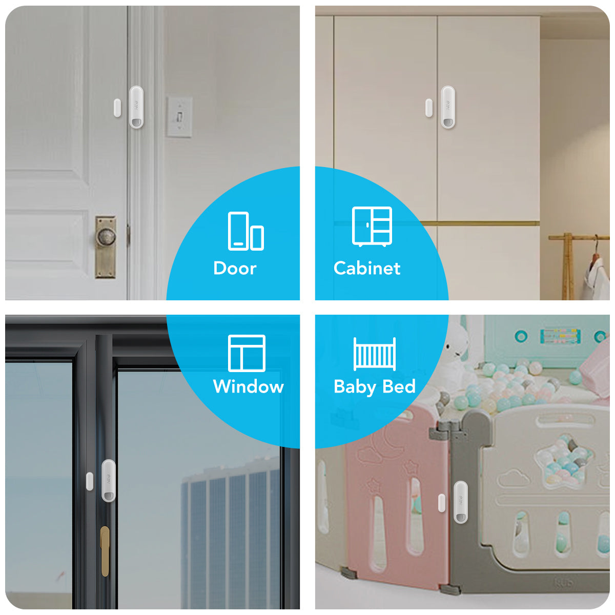 Zigbee 3.0 Door/Window Sensor Mini Sized Smart Home Automation Security, Magnetic, Work with Smartthings