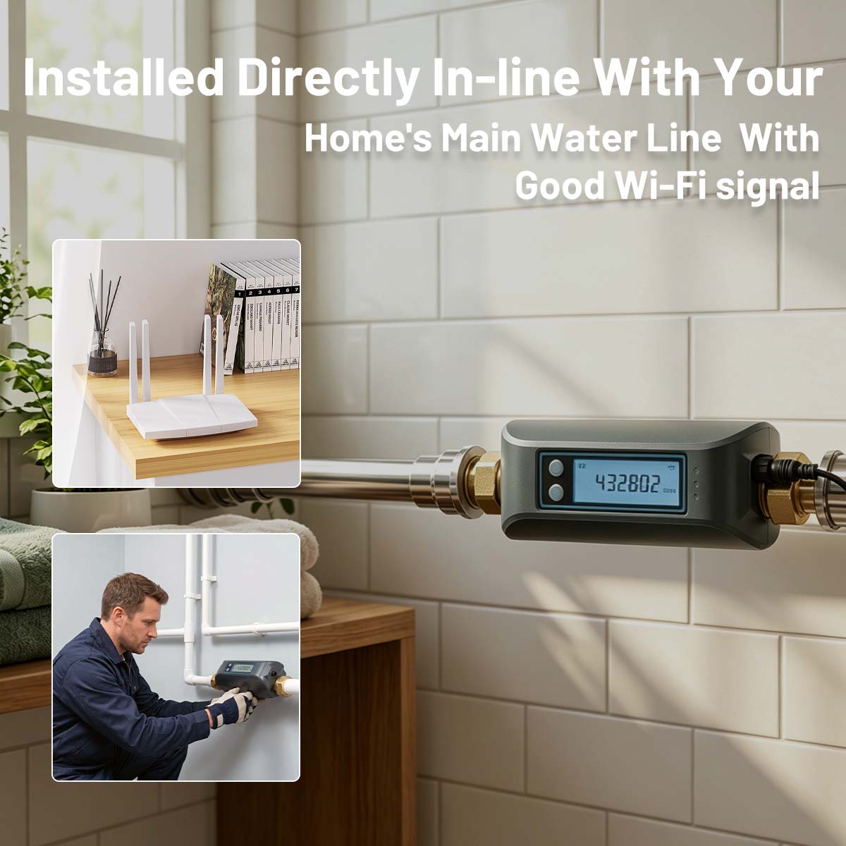 LifeInnov WiFi Smart Water Valve, 3/4" NPT Shut-Off, Ultrasonic Flow, Tuya App