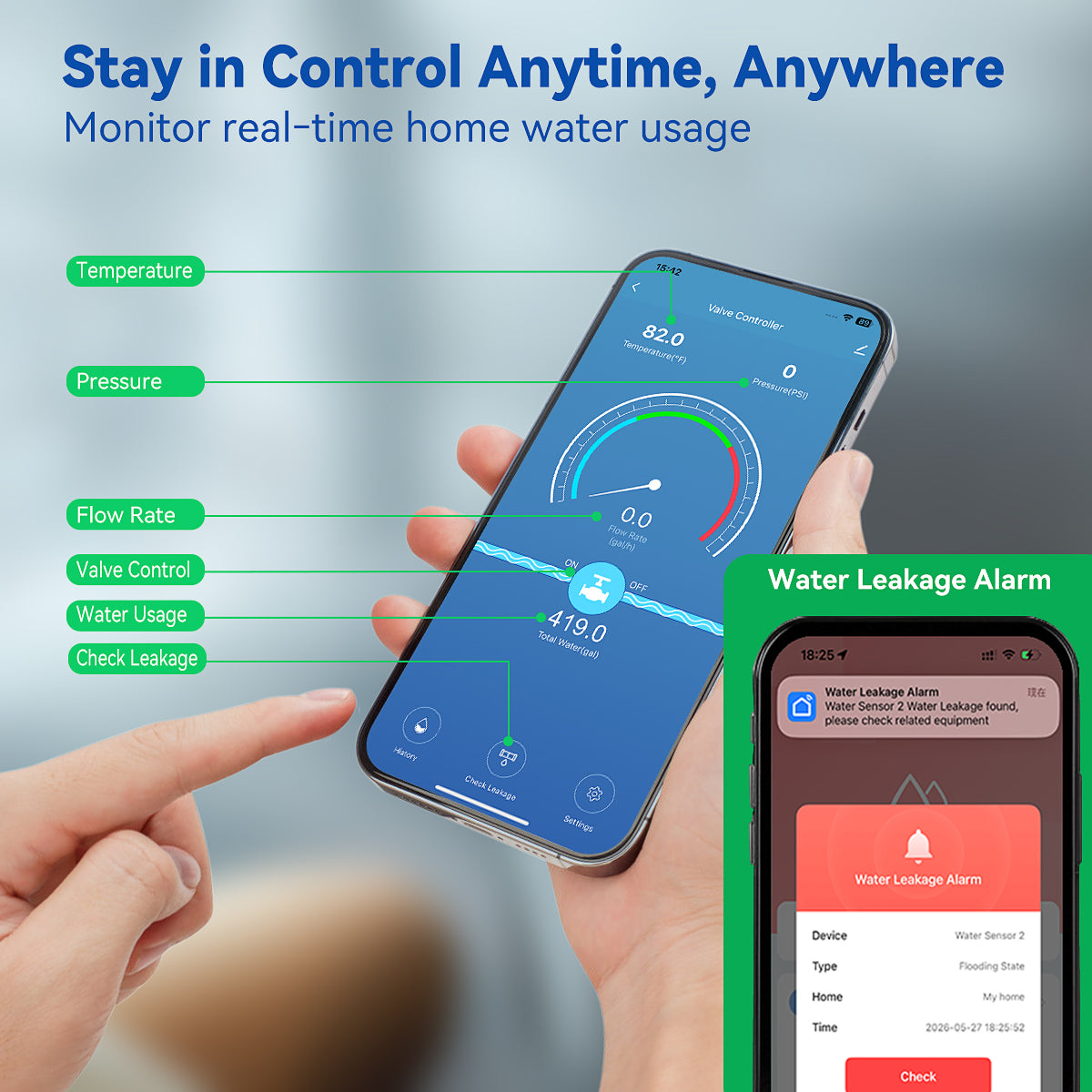 LifeInnov WiFi Smart Water Valve, DN20/DN25 – Tuya Smart Life App
