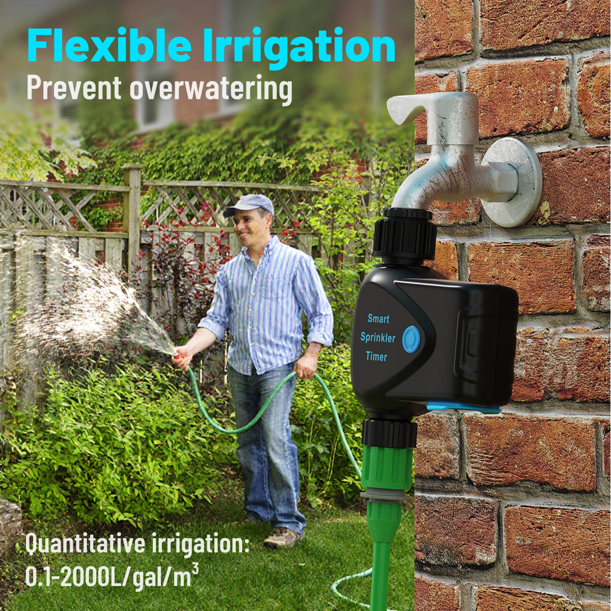 LifeInnov WiFi Smart Sprinkler Timer with Flow Meter, 2.4GHz, App & Alexa Control