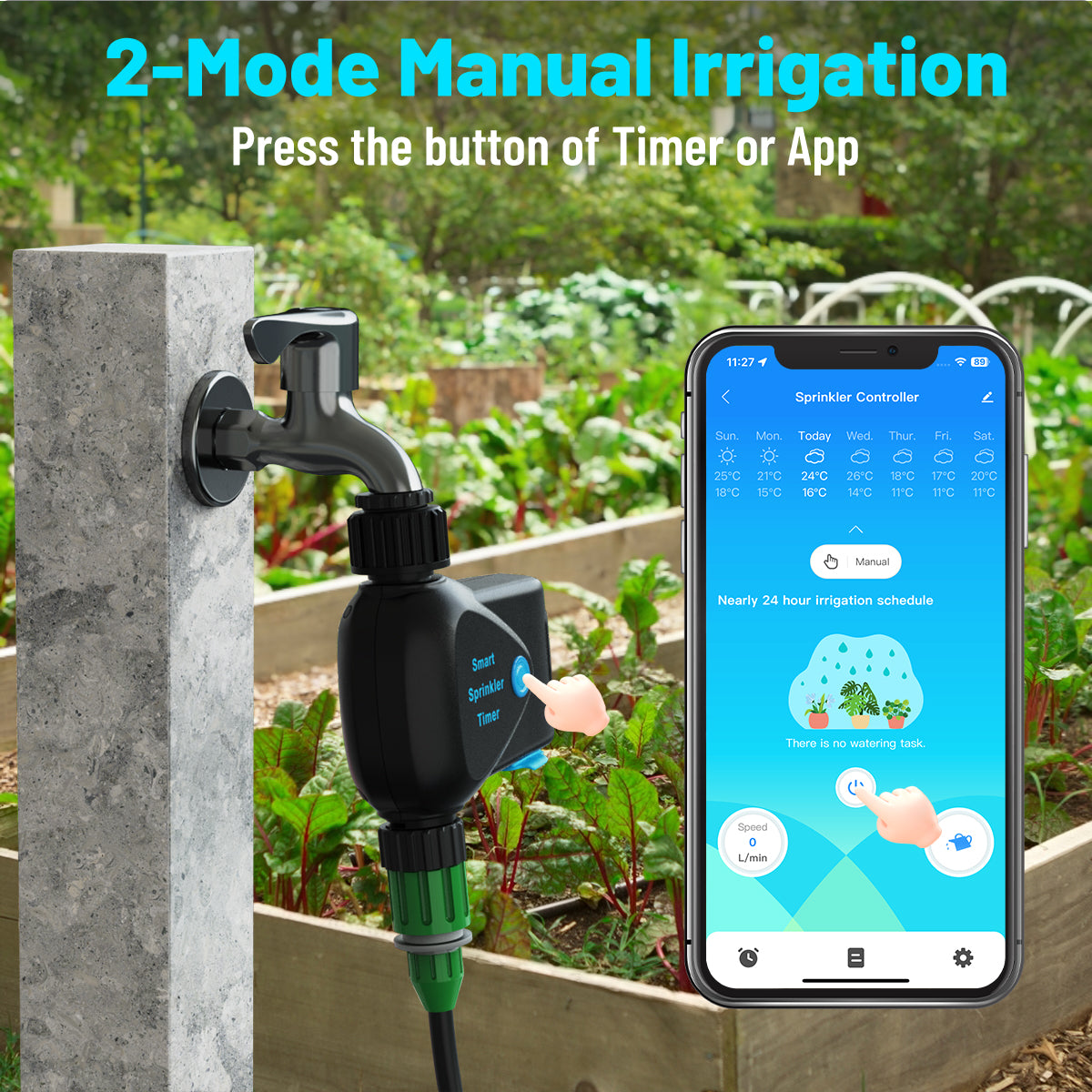 LifeInnov WiFi Smart Sprinkler Timer with Flow Meter, 2.4GHz, App & Alexa Control