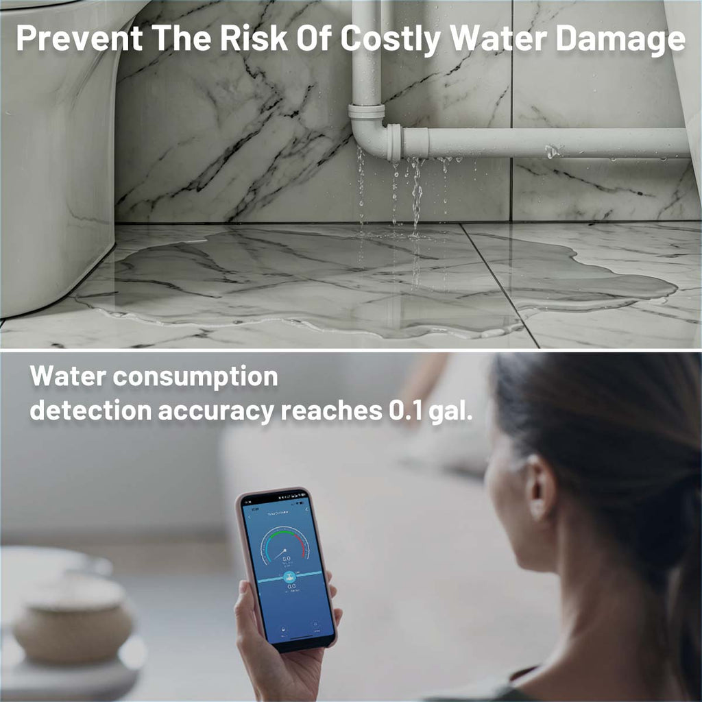 LifeInnov WiFi Smart Water Valve, 3/4" NPT Shut-Off, Ultrasonic Flow, Tuya App