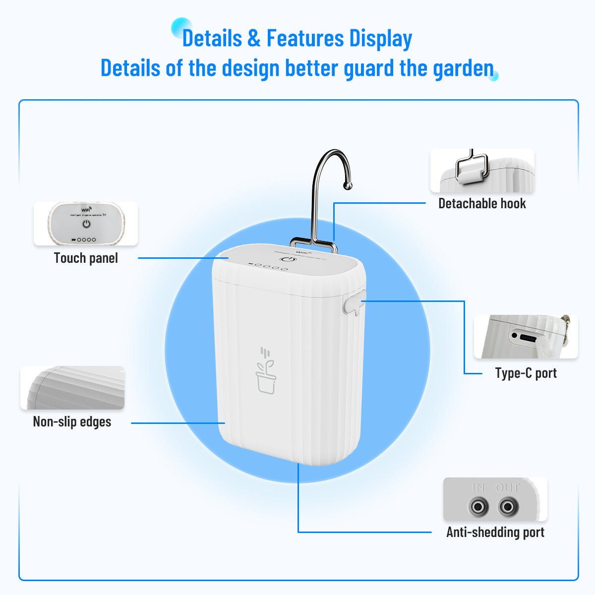 Lifeinnov 2.4GHz WiFi Intelligent Hose Timer, Tuya/Smart Life App Control for Garden Watering (10 Zones)