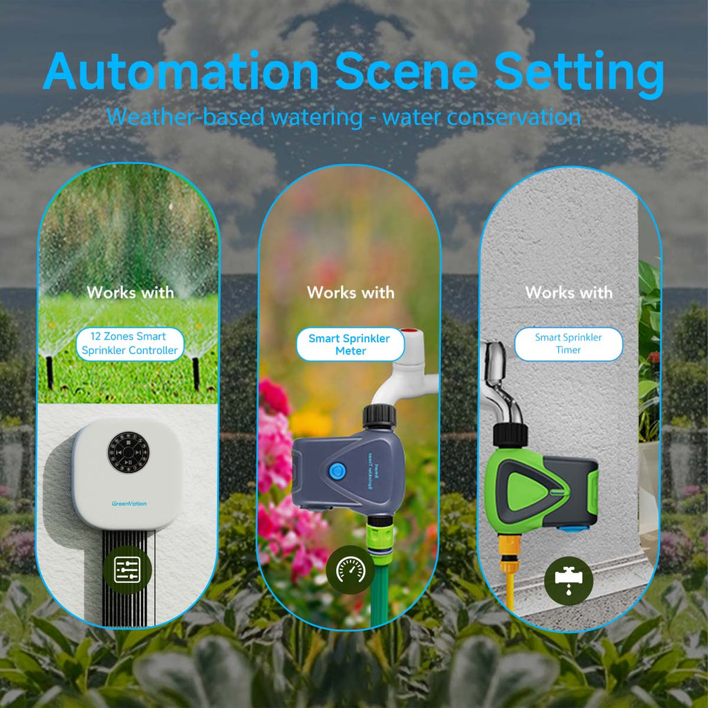 LifeInnov WiFi Smart Rain Sensor detects rainfall for Smart Life scenes, helping compatible irrigation devices avoid watering when rain is detected outside.