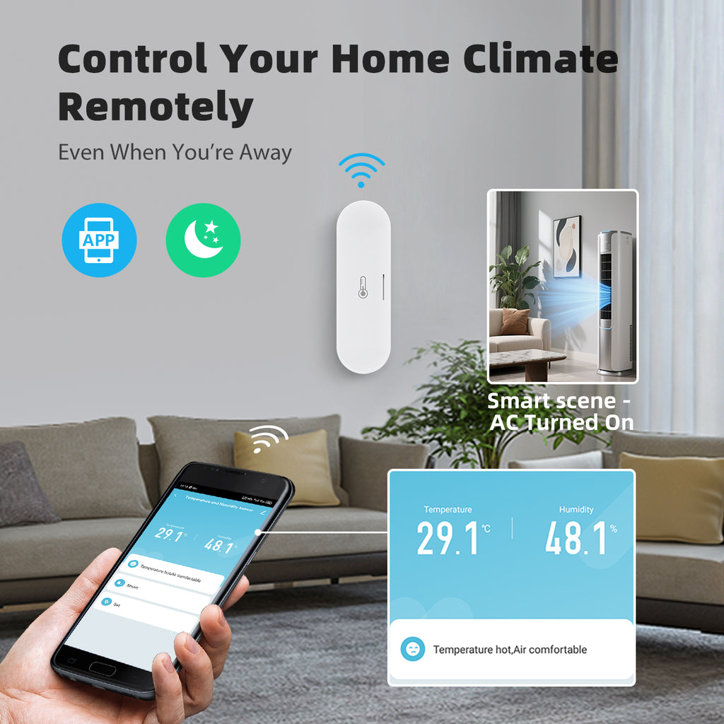 Zigbee Temperature and Humidity Sensor, Smart Thermometer and Hygrometer, Zigbee Hub Required, Compatible with Zigbee Hub Built-in, Home Assistant, SmartThings, Hubitat, Apple Homekit