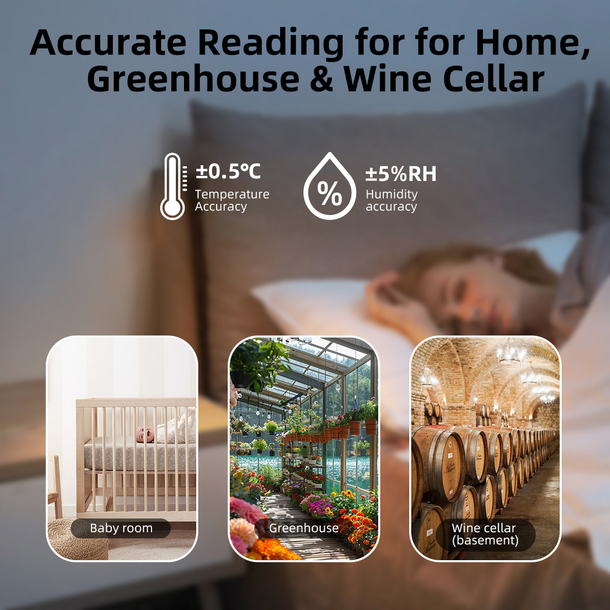 Zigbee Temperature and Humidity Sensor, Smart Thermometer and Hygrometer, Zigbee Hub Required, Compatible with Zigbee Hub Built-in, Home Assistant, SmartThings, Hubitat, Apple Homekit