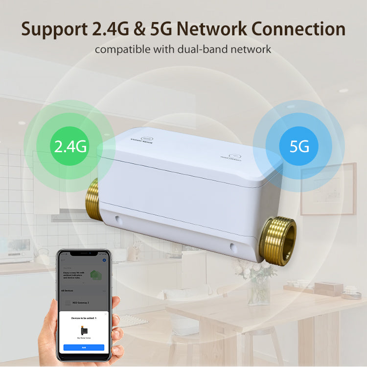 LifeInnov WiFi Smart Water Valve 3/4" DN20 NPT — Tuya/Smart Life, Pressure & Flow Monitor WV02