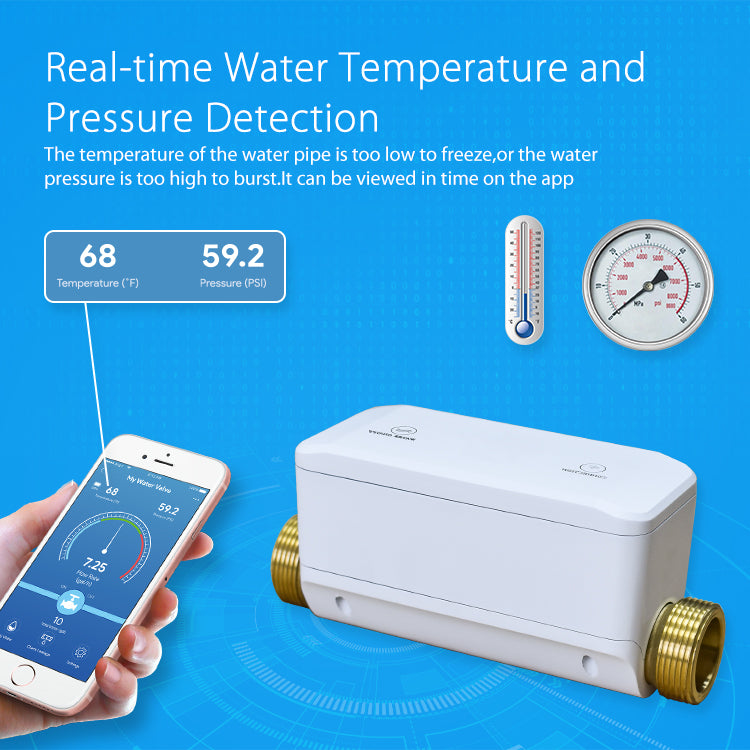 LifeInnov WiFi Smart Water Valve 3/4" DN20 NPT — Tuya/Smart Life, Pressure & Flow Monitor WV02