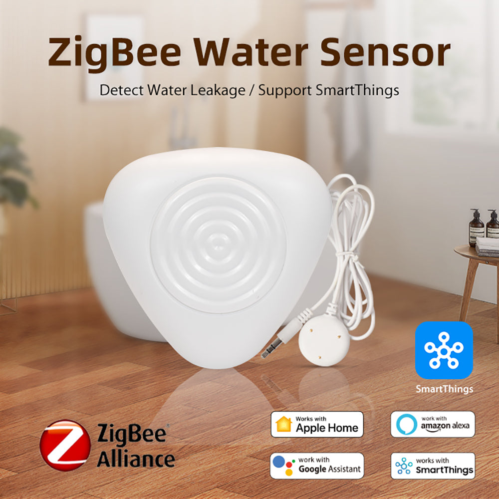 Zigbee Water Sensor, Smart Water Leak Detector for Home, Requires Zigbee Hub, Compatible with SmartThings and Home Assistant (ZHA & Z2M)