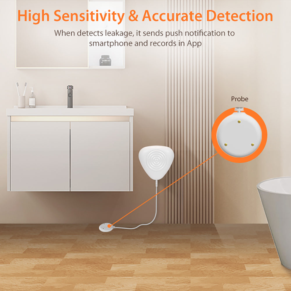 Zigbee Water Sensor, Smart Water Leak Detector for Home, Requires Zigbee Hub, Compatible with SmartThings and Home Assistant (ZHA & Z2M)